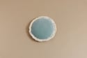 Round Velour Fringed Cushion - Eucalyptus