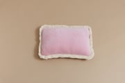 Almofada Retangular de Veludo com Franjas - Powder Pink