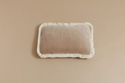Rectangular Velour Fringed Cushion - Cappuccino
