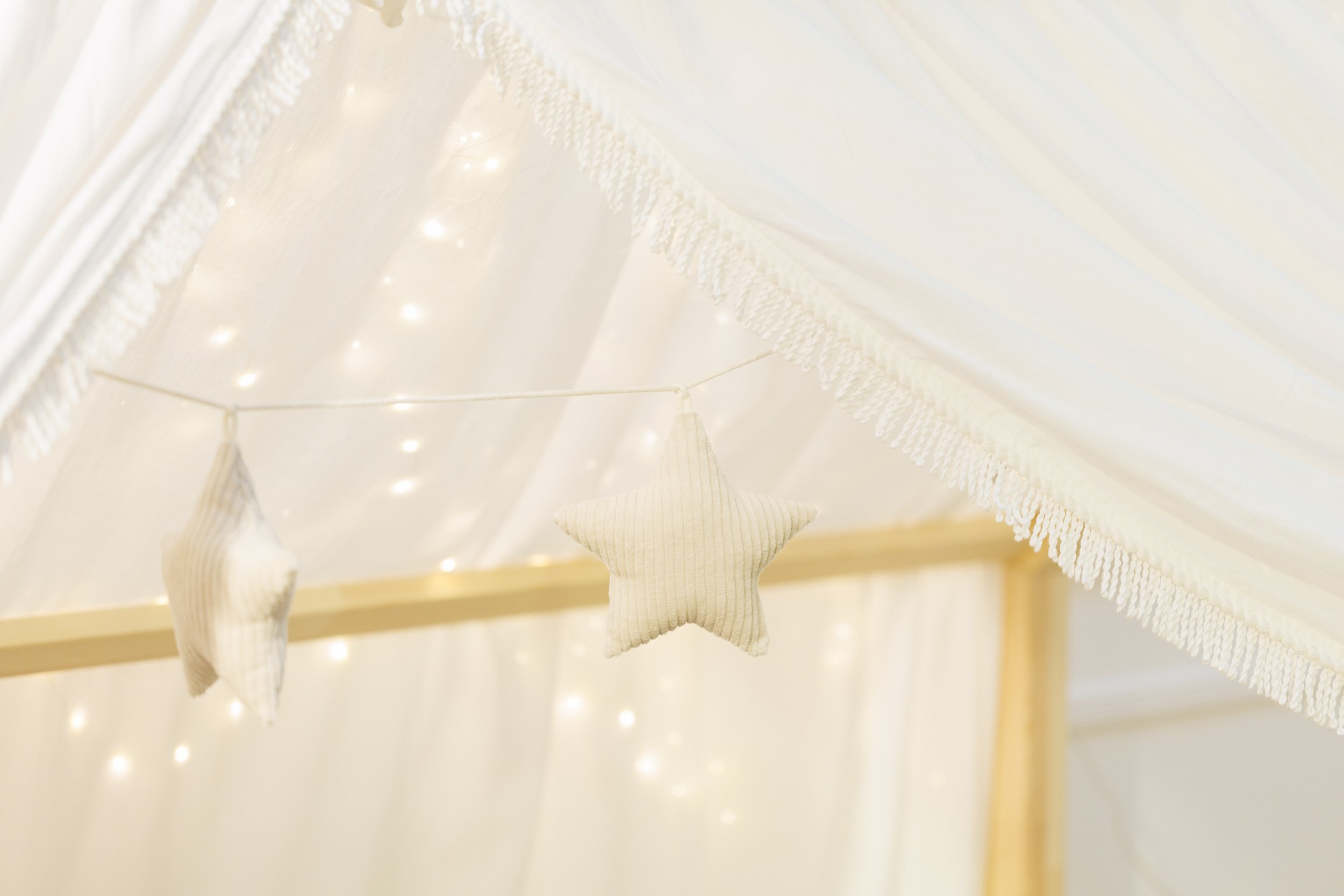 Telo per Letto a Capanna Boho Twist Vaniglia - Modello K Telo per Letto a Capanna Boho Twist Vaniglia - Modello K
