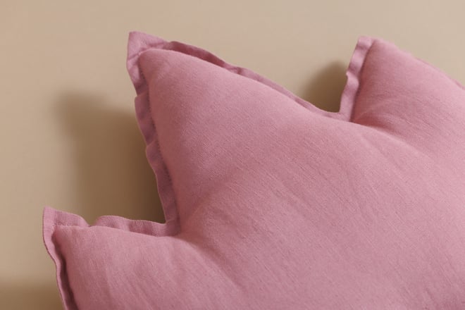 Blush Maple Leaf Linen Cushion