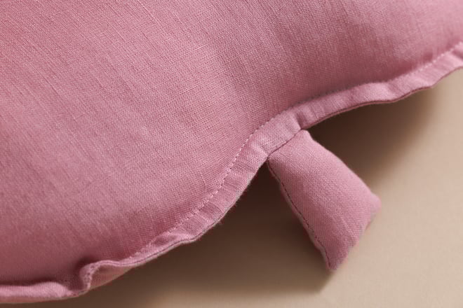 Blush Maple Leaf Linen Cushion