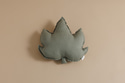 Olive Green Maple Leaf Linen Cushion