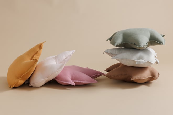 Blush Maple Leaf Linen Cushion