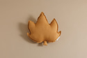 Caramel Maple Leaf Linen Cushion