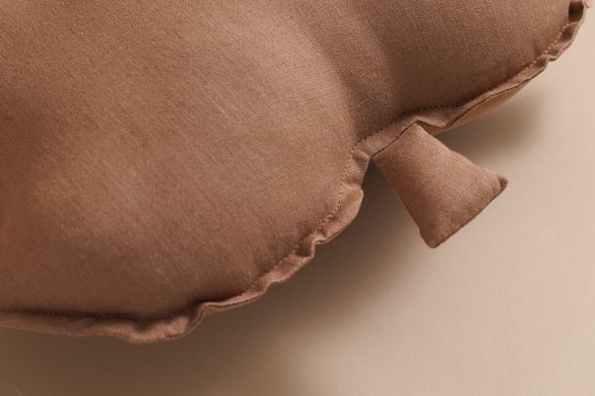 Chocolate Maple Leaf Linen Cushion