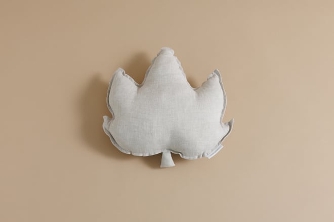 Natural Maple Leaf Linen Cushion