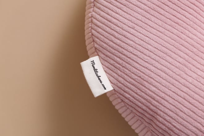 Cuscino Lettera C - Velluto a Coste Rosa
