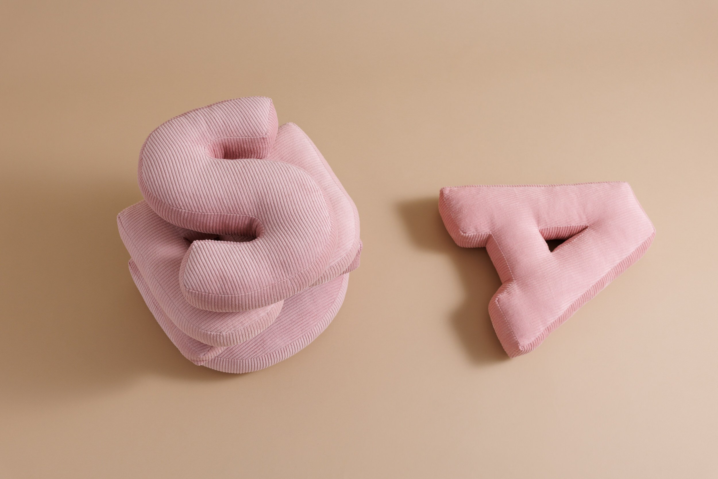 Letter Cushion D - Pink Corduroy Letter Cushion D - Pink Corduroy