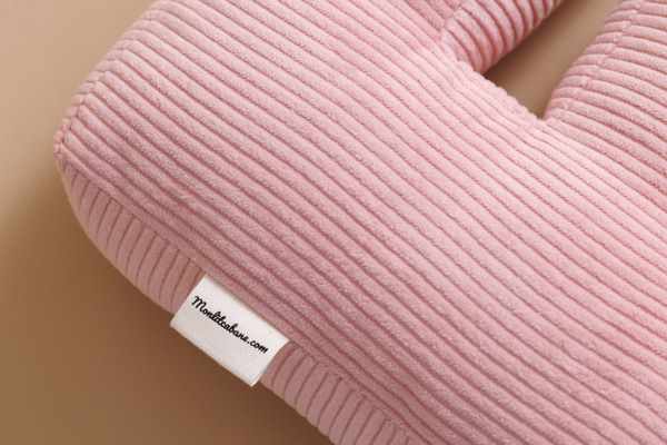 Buchstaben-Kissen E - Rosa Kord