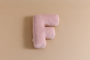 Cuscino Lettera F - Velluto a Coste Rosa