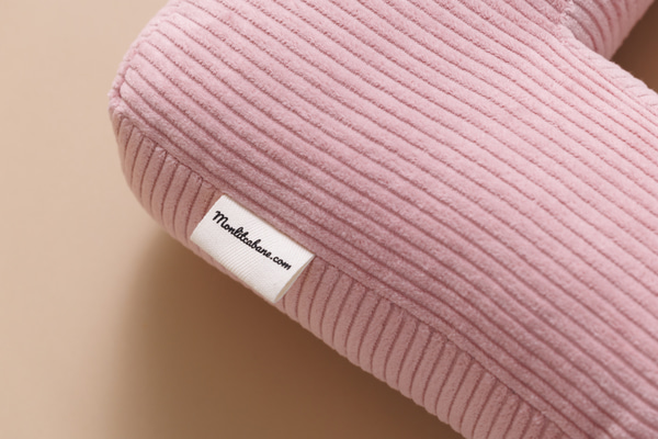 Buchstaben-Kissen L - Rosa Kord