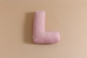 Coussin Lettre L - Velours Côtelé Rose