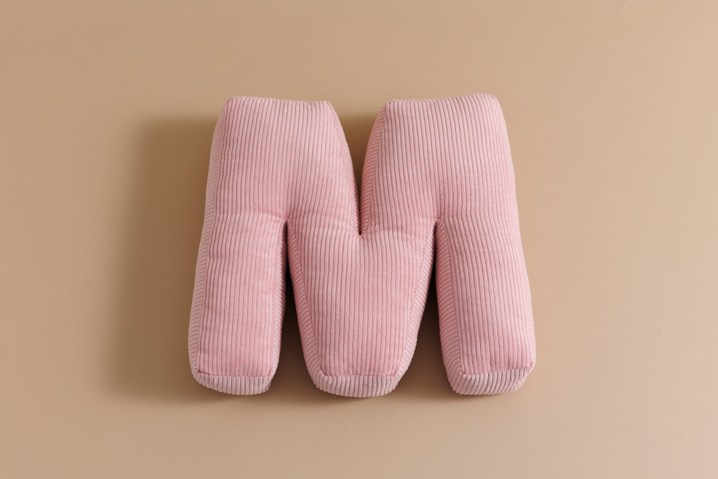 Letter Cushion M - Pink Corduroy Letter Cushion M - Pink Corduroy