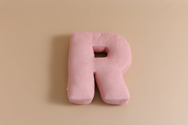 Cojín Letra R - Pana Rosa