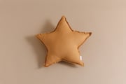 Coussin Étoile en Lin Caramel