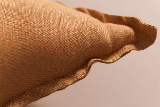Coussin Étoile en Lin Caramel