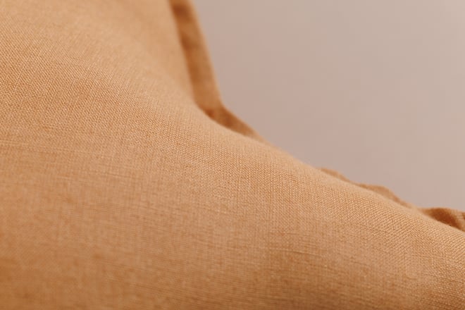 Coussin Étoile en Lin Caramel
