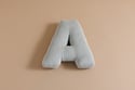 Coussin Lettre A - Velours Côtelé Vert d'eau