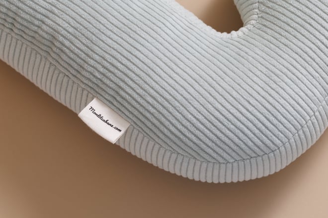 Letter Cushion J - Water Green Corduroy
