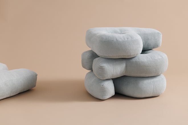 Letter Cushion J - Water Green Corduroy
