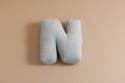 Letter Cushion N - Water Green Corduroy