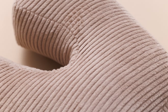 Letter Cushion S - Cappuccino Corduroy