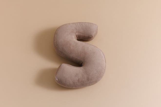 Letter Cushion S - Cappuccino Corduroy
