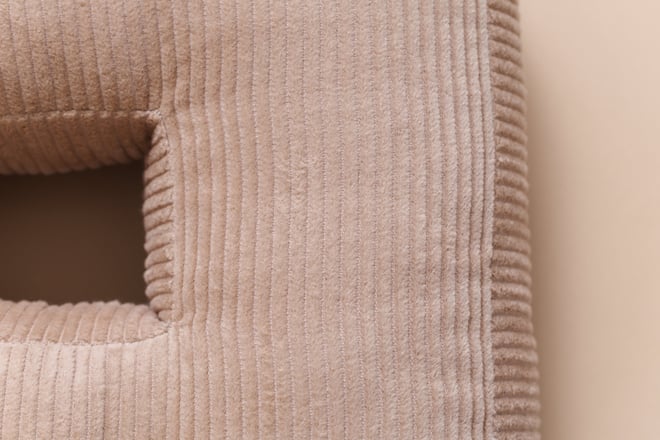 Letter Cushion R - Cappuccino Corduroy