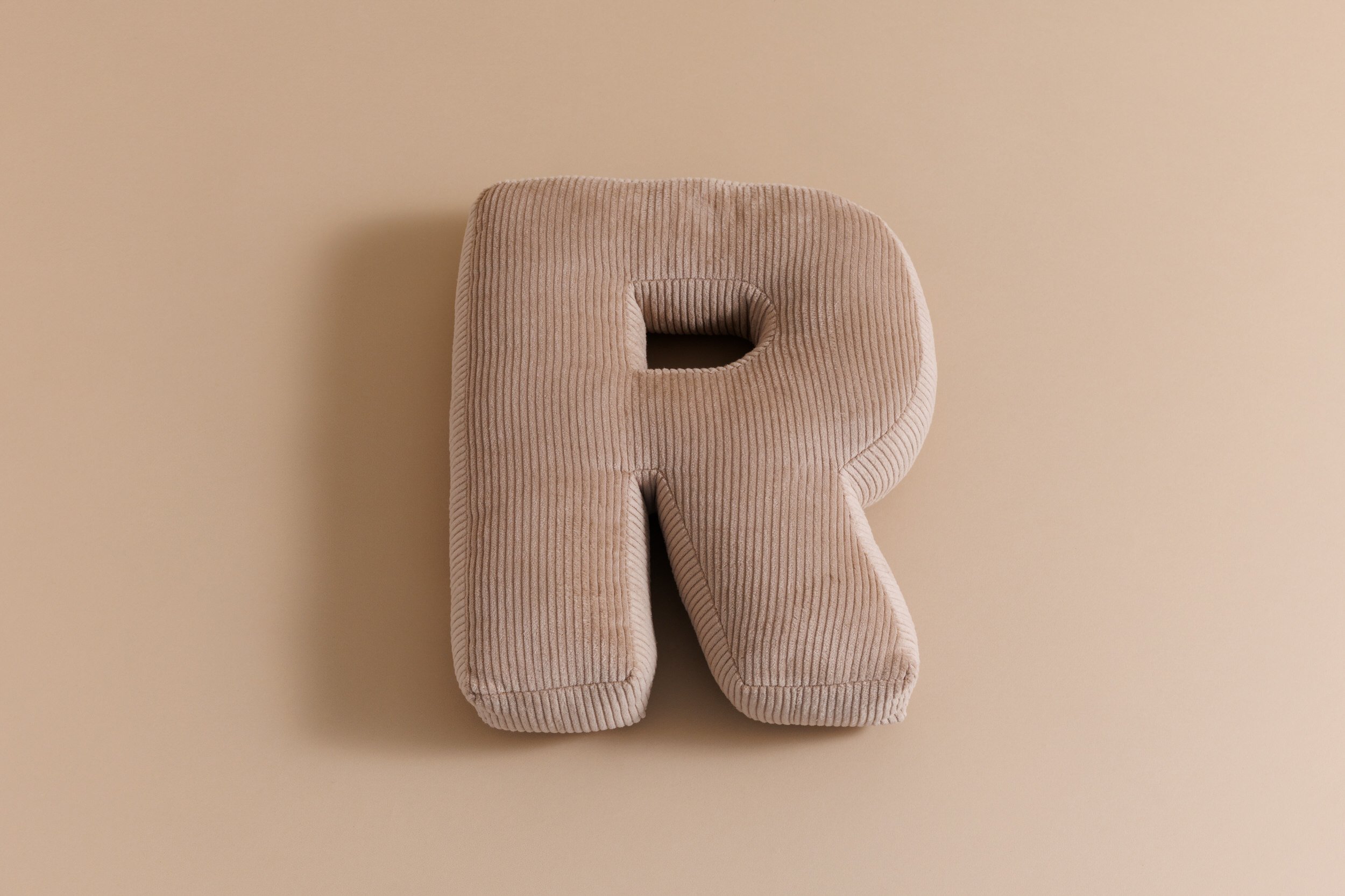 Letter Cushion R - Cappuccino Corduroy Letter Cushion R - Cappuccino Corduroy