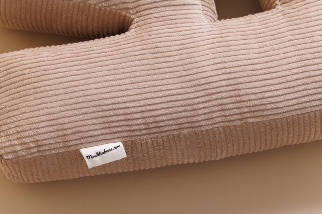 Letter Cushion R - Cappuccino Corduroy