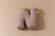 Coussin Lettre N - Velours Côtelé Cappuccino