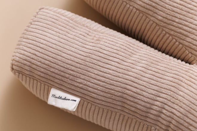 Coussin Lettre N - Velours Côtelé Cappuccino