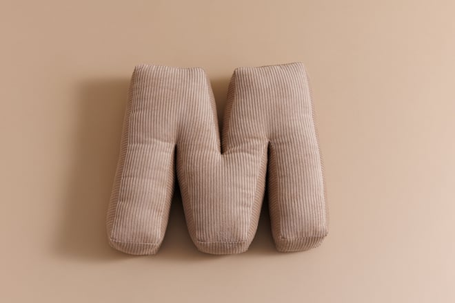 Letter Cushion M - Cappuccino Corduroy