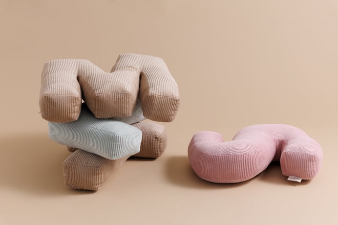 Letter Cushion M - Cappuccino Corduroy