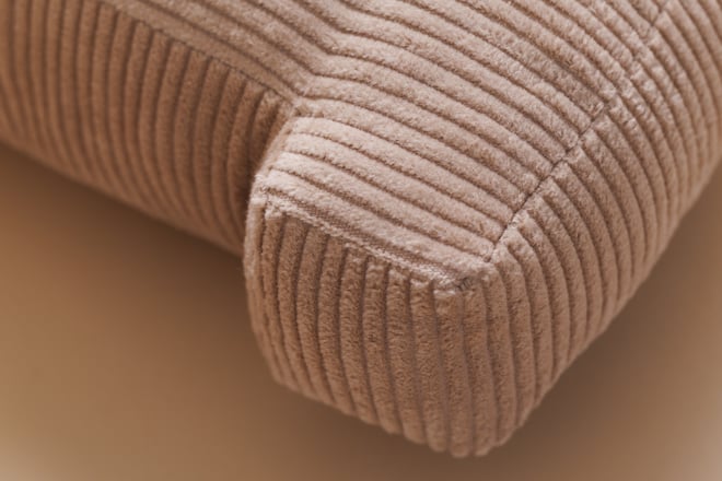 Coussin Lettre I - Velours Côtelé Cappuccino