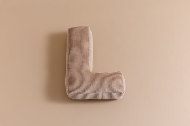 Letter Cushion L - Cappuccino Corduroy