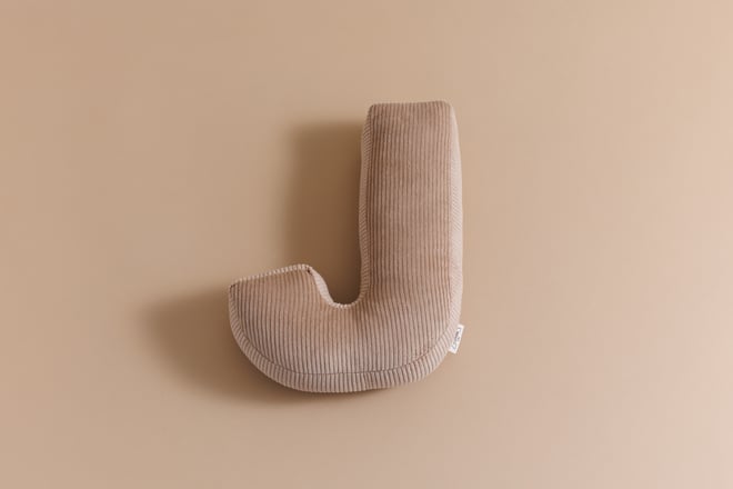 Letter Cushion J - Cappuccino Corduroy