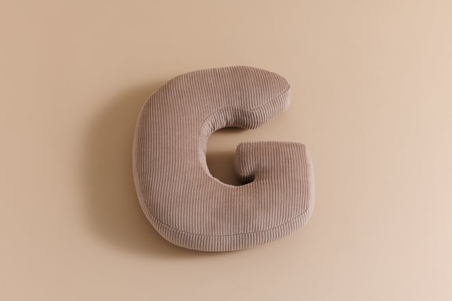 Letter Cushion G - Cappuccino Corduroy