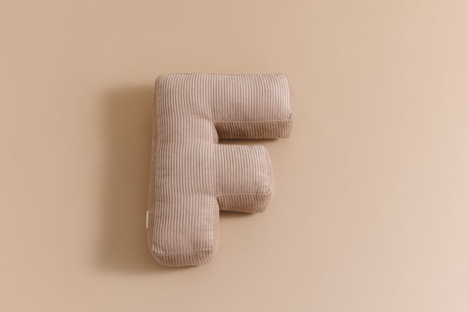 Letter Cushion F - Cappuccino Corduroy