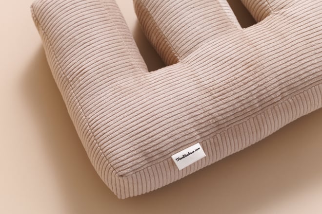 Letter Cushion E - Cappuccino Corduroy