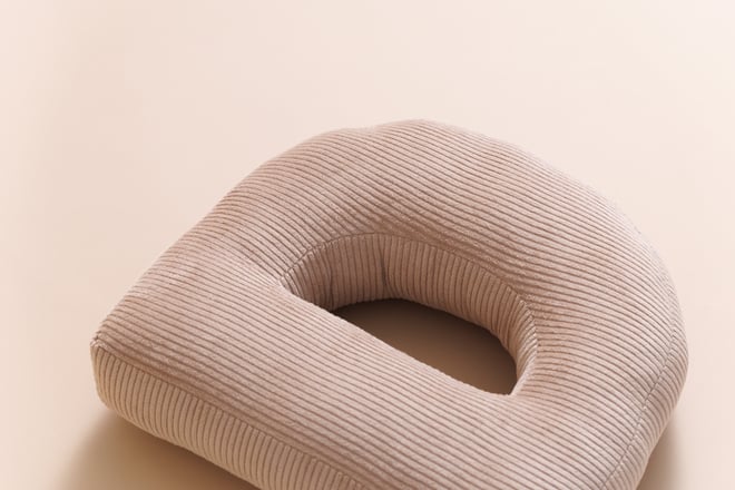 Letter Cushion D - Cappuccino Corduroy