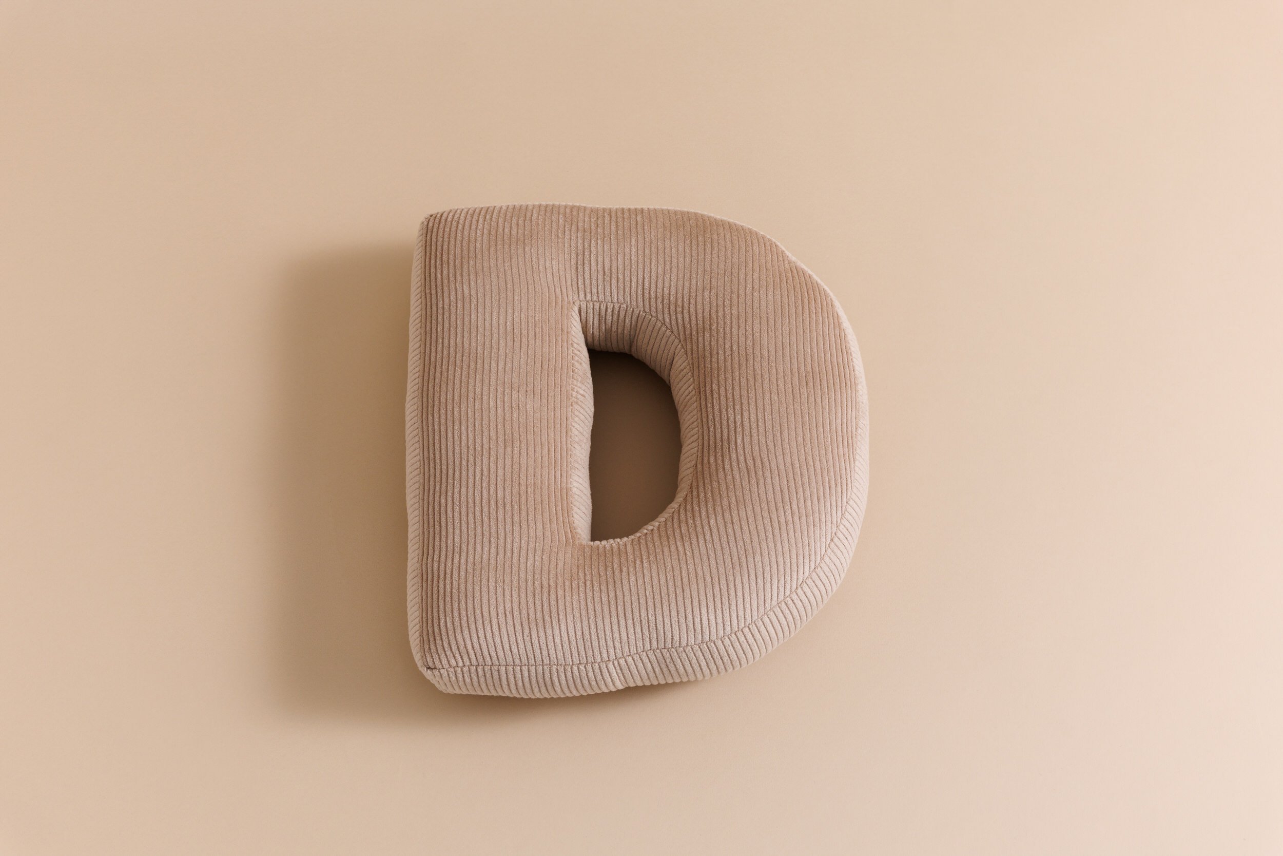 Letter Cushion D - Cappuccino Corduroy Letter Cushion D - Cappuccino Corduroy