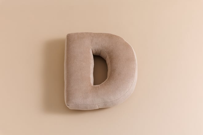 Letter Cushion D - Cappuccino Corduroy