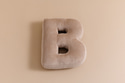 Coussin Lettre B - Velours Côtelé Cappuccino