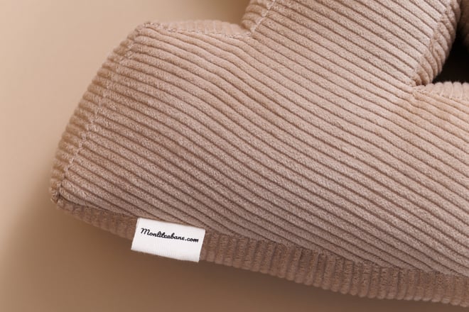 Letter Cushion A - Cappuccino Corduroy
