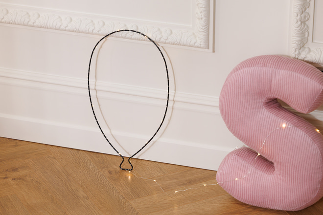 Ghirlanda Luminosa LED in Filo Metallico Nero - Palloncino