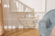 Black Metal Wire LED Light - Bird