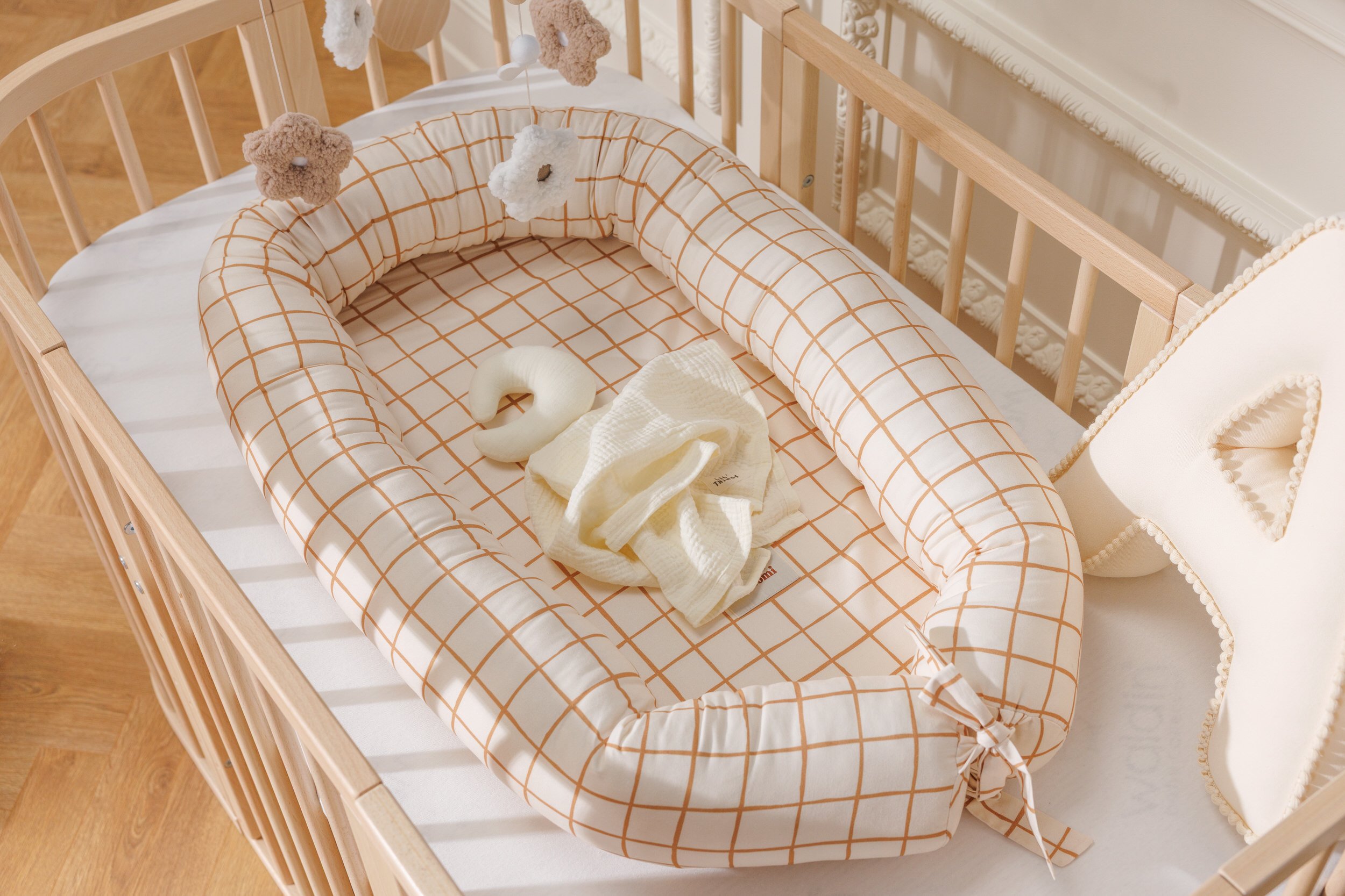 Cocoon-Babynestchen - Vichy Caramel Cocoon-Babynestchen - Vichy Caramel