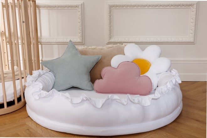 Velour Daisy Cushion - Mustard
